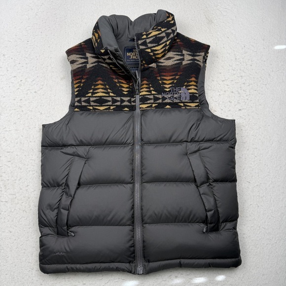 The North Face Other - The North Face Vest Mens Medium Gray Pendleton Wool Down Puffer 700 Fill